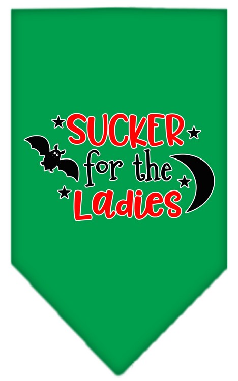 Sucker for the Ladies Screen Print Bandana Emerald Green Small